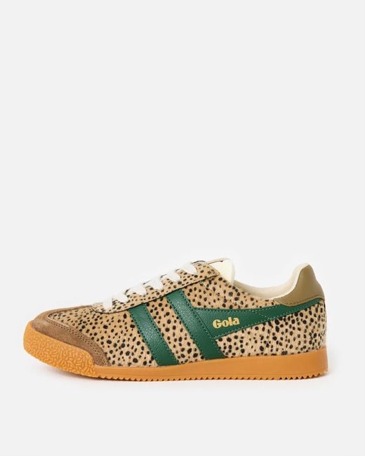 Gola Brown Elan Savanna Cheetah & Evergreen Trainers, Size 3