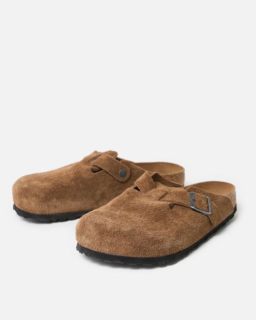 Birkenstock Brown Boston Suede Clogs, Size 3.5