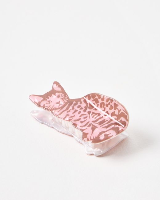 Oliver Bonas Pink Zola & Brown Cat Claw Clip