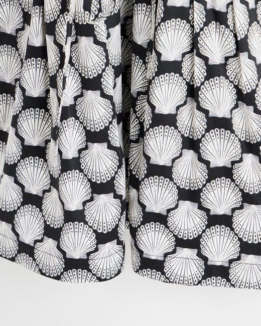 Oliver Bonas White Shell Print Mini Dress