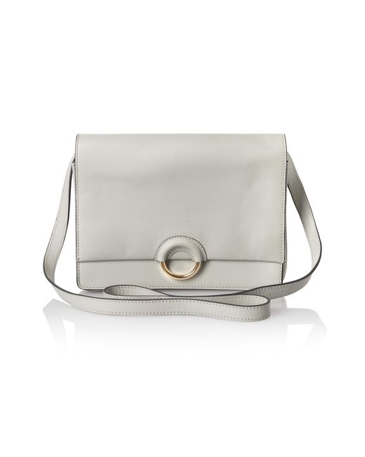 Oliver Bonas Gray Leather Cross Body Bag