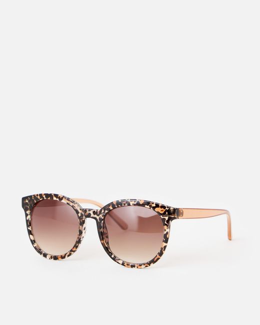 Oliver Bonas Pink Animal Print Preppy Sunglasses