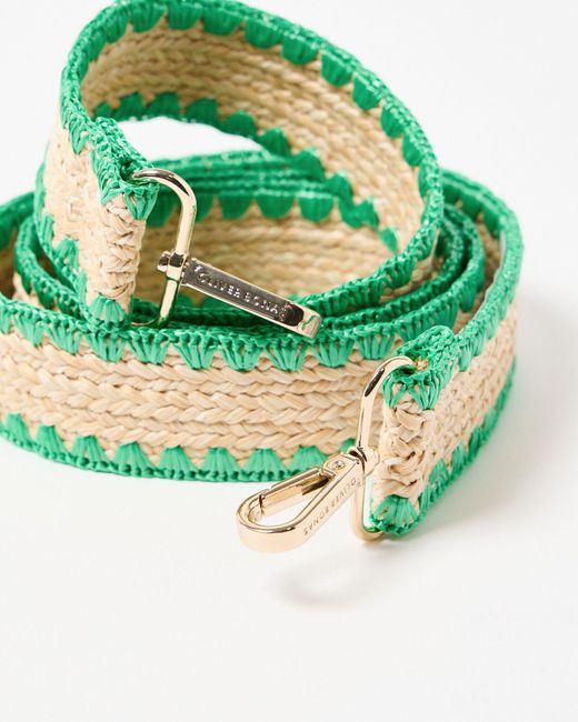 Oliver Bonas Green Stitch Woven Replacement Crossbody Bag Strap
