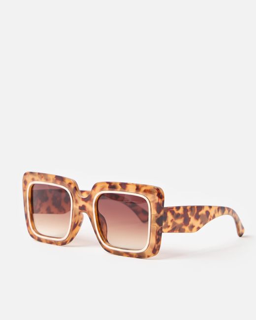Oliver Bonas Pink Tort Oversized Square Sunglasses