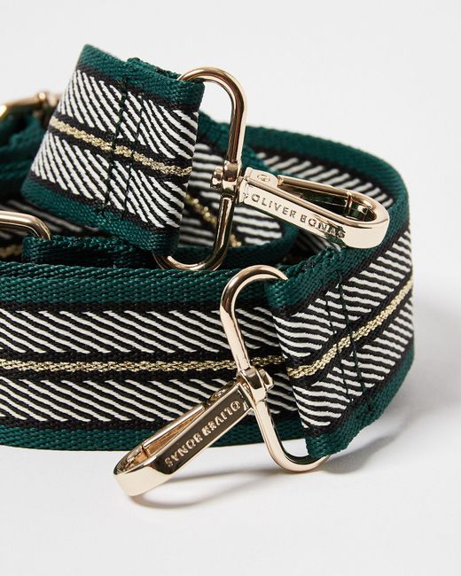 Oliver Bonas Green Stripe Replacement Bag Strap