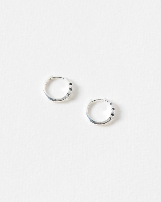 Oliver Bonas Natural Tiny Triple Star Huggie Earrings