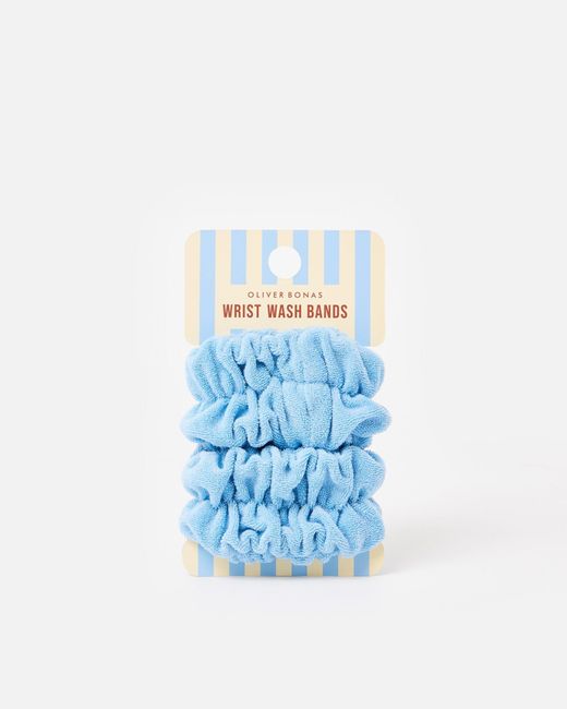 Oliver Bonas Blue Towelling Wrist Bands Set Of Two