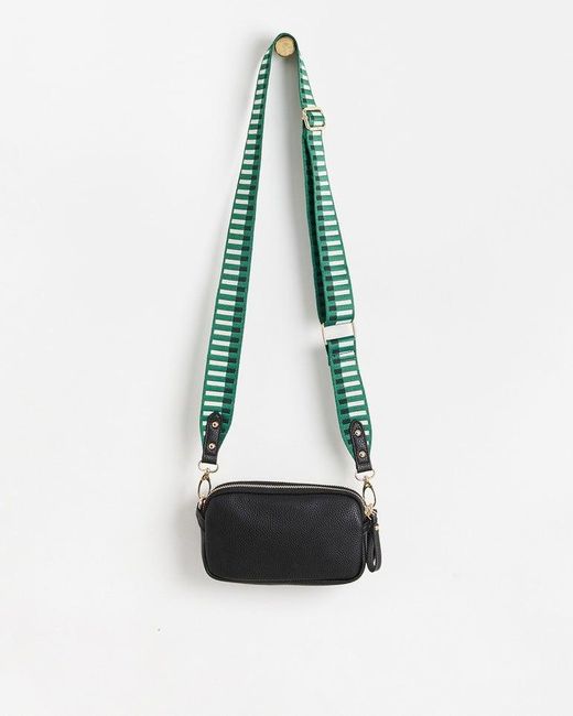 Oliver Bonas Naha Geometric Green Strap Crossbody Bag in White Lyst