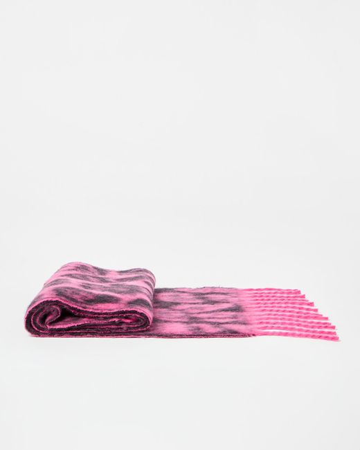 Oliver Bonas Pink Animal Print Chunky Scarf