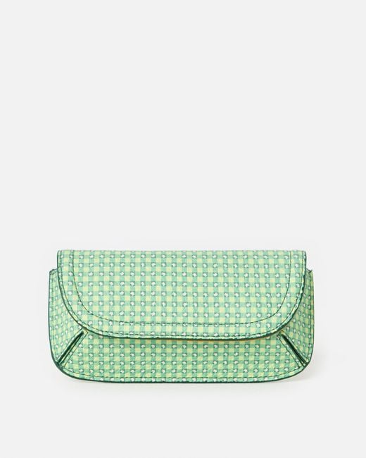 Oliver Bonas Green Carly Gingham Floral Glasses Case