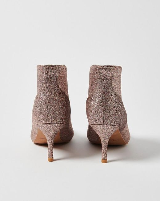 Oliver Bonas Shoe The Bear Valentine Gold Glitter Heeled Boots in Brown