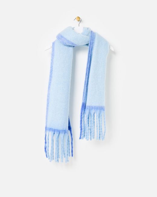 Oliver Bonas Blue Light Side Stripe Heavyweight Scarf