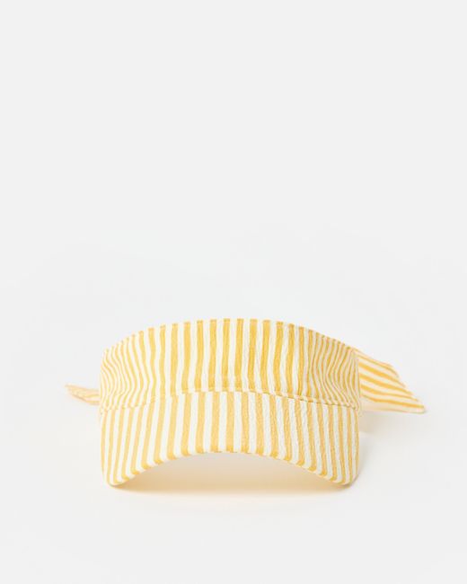 Oliver Bonas Natural Striped Bow Sun Visor Hat
