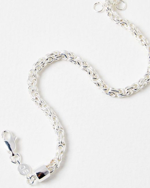 Oliver Bonas White Megan Looped Links Chain Bracelet