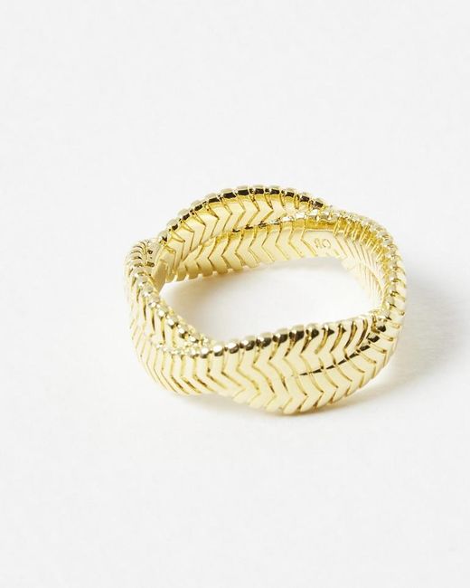 Oliver Bonas Adele Snake Chain Plated Statement Ring in Metallic Lyst