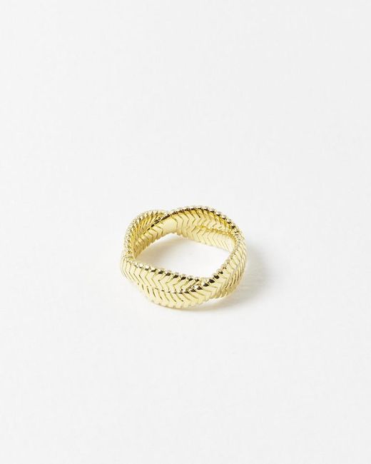 Oliver Bonas Adele Snake Chain Plated Statement Ring in Metallic Lyst