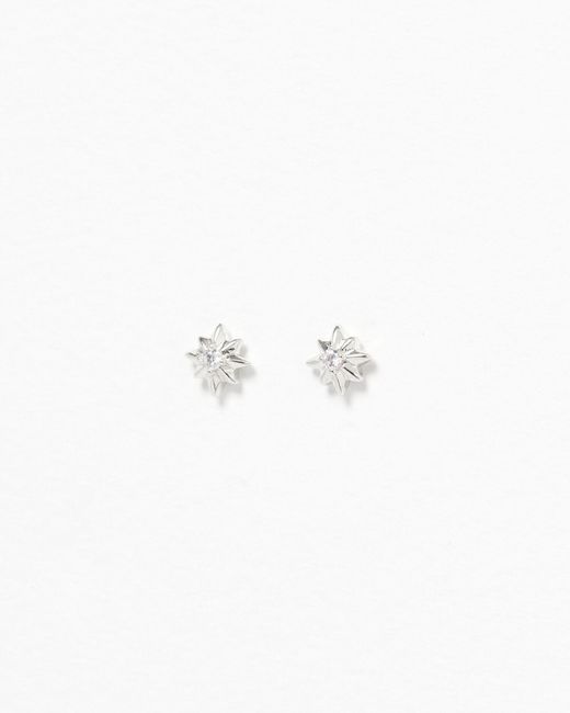 Oliver Bonas White Letitia Star Stud Earrings