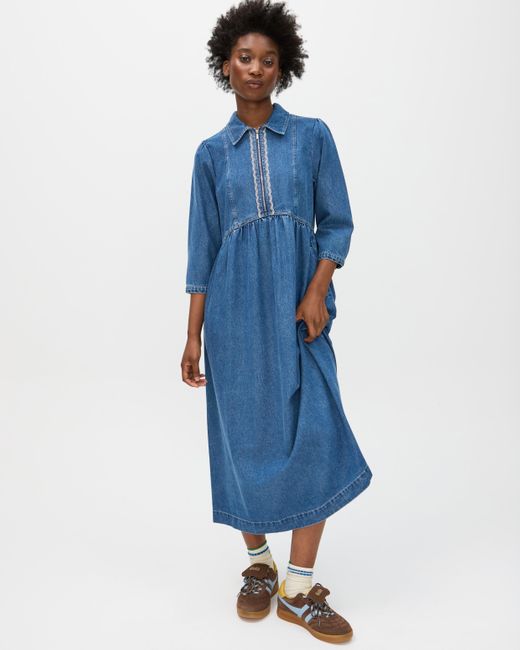 oliver bonas denim dress Buy Oliver Bonas Blue Embroidered V-Neck Denim Mini Dress from Next Iceland