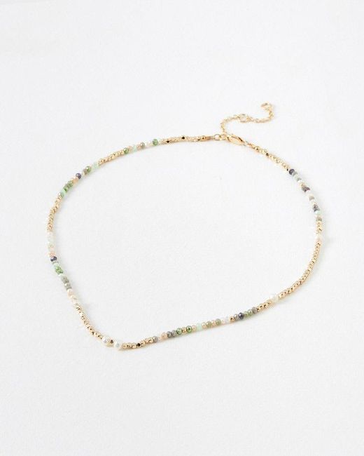 Oliver Bonas White Sereia Glass Beaded & Faux Pearl Short Necklace
