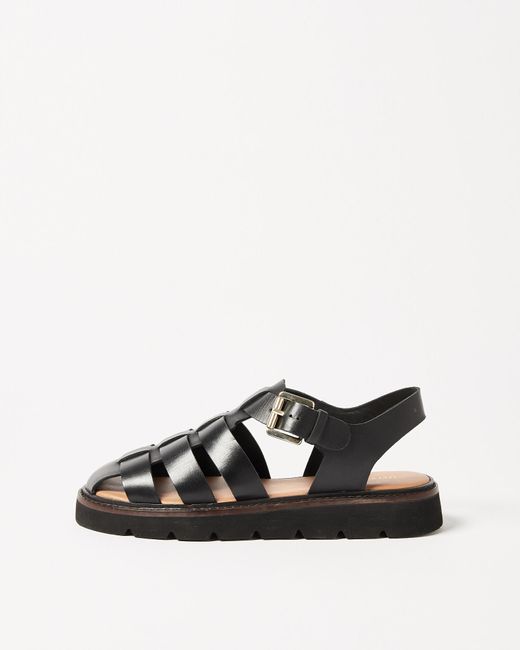 Oliver Bonas Blue Fisherman Strappy Leather Sandals, Size Uk 3