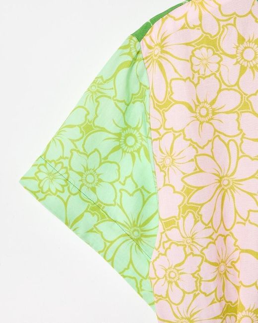 Oliver Bonas Green & Pink Floral Mini Dress