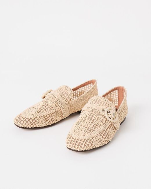 Oliver Bonas Natural Bibi Lou Ecru Cream Macrame Loafers