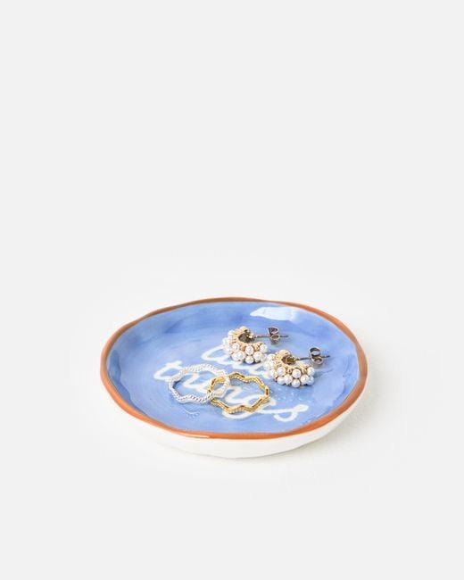 Oliver Bonas Blue Little Things Ceramic Ring Dish