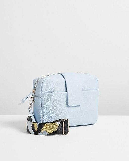 Oliver Bonas Eve Fold Over Denim Crossbody Camera Bag in Blue Lyst