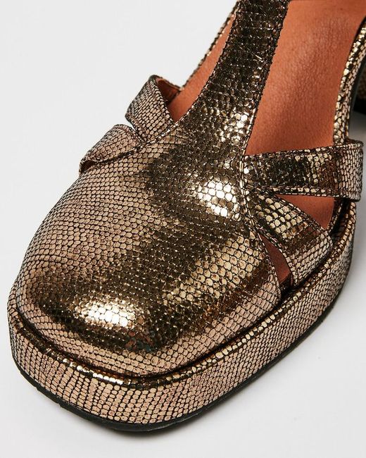 Oliver Bonas Esska Chaza Onyx Gold Heeled Sandals in Brown Lyst