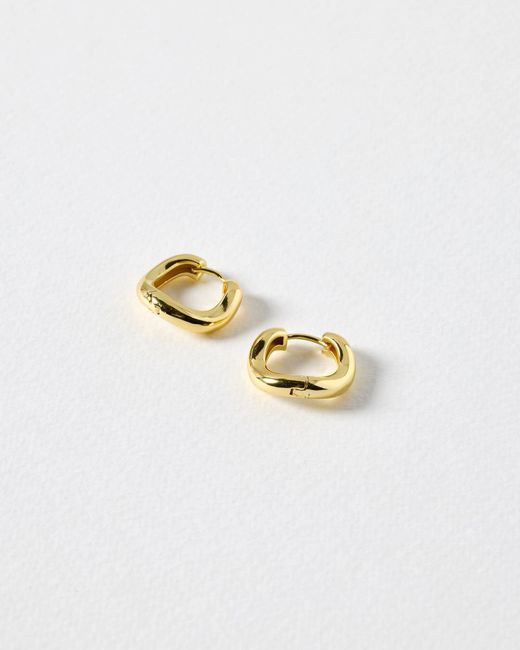 Oliver Bonas Metallic Ona Ripple Wave Clicker Hoop Earrings Large