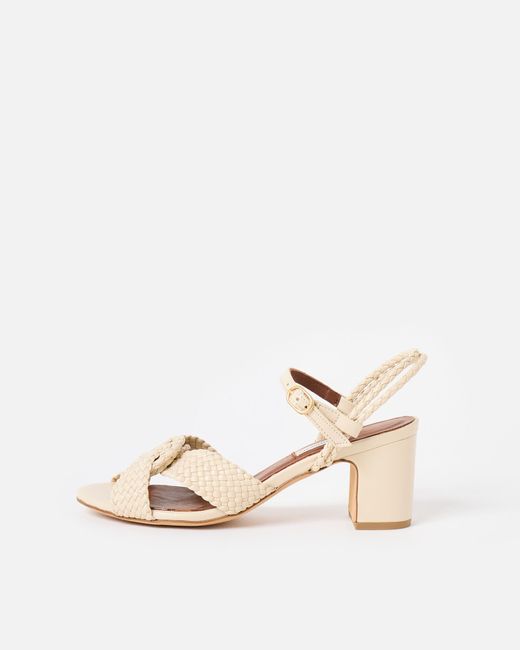 Anonymous Copenhagen Natural Dilaya 55 White Sand Braided Heeled Sandals, Size Uk 3
