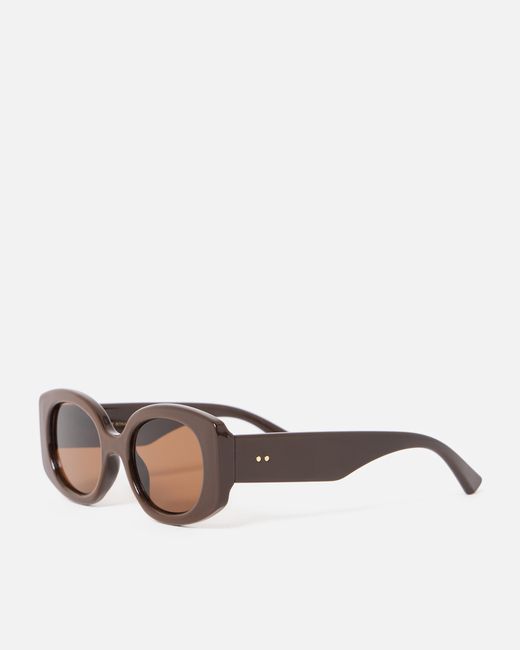 Oliver Bonas Brown Angled Oval Sunglasses
