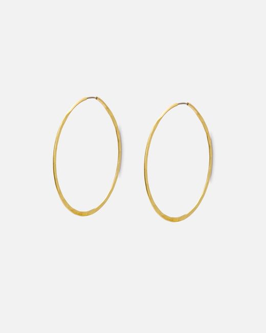 Oliver Bonas Metallic Kara Hammered Tone Brass Large Hoop Earrings
