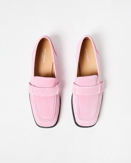 Oliver Bonas Pink Shoe The Bear Erika Saddle Suede Loafers