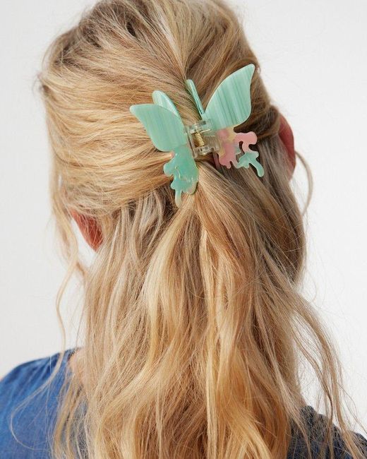Oliver Bonas Green Bryony Butterfly Hair Claw Clip