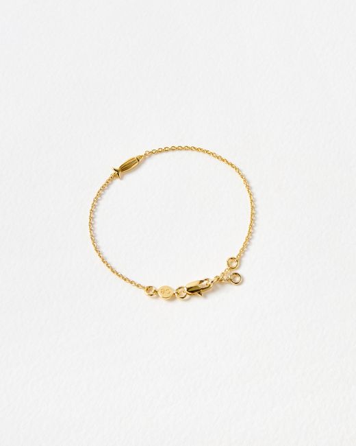 Oliver Bonas White Otto Textured Fish Chain Bracelet