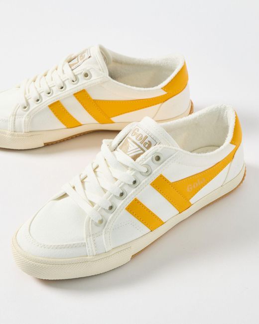 Gola Green Stratus Off-white Sun Canvas Trainers, Size Uk 3