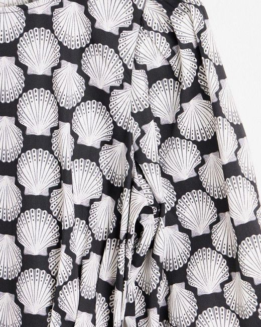 Oliver Bonas White Shell Print Mini Dress