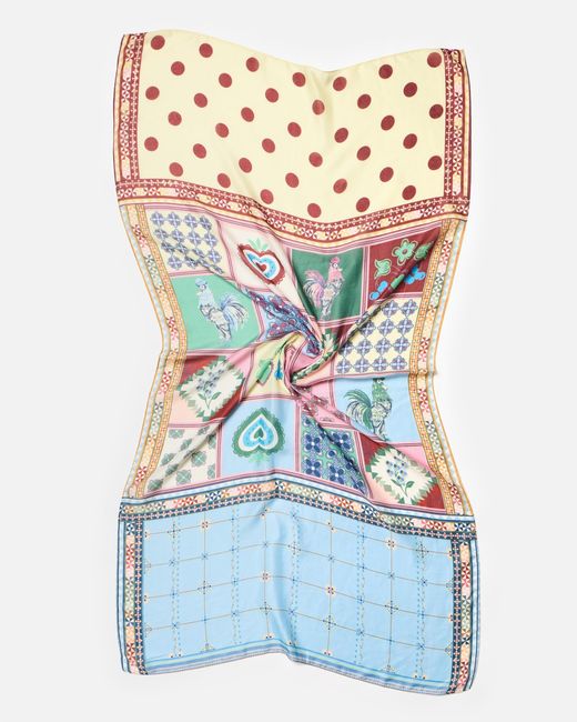 Oliver Bonas Blue Lisbon Tile Print Lightweight Scarf