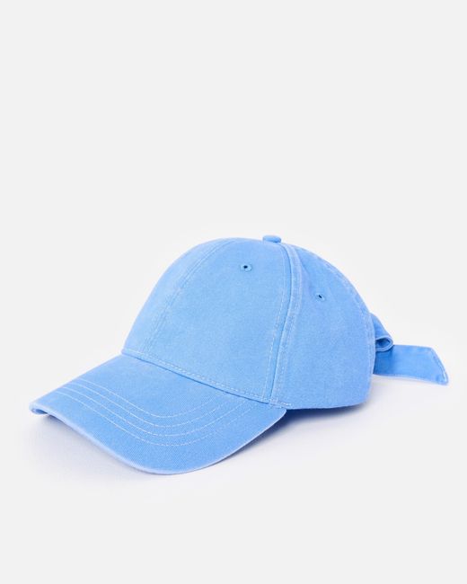 Oliver Bonas Blue Washed Bow Cap Hat