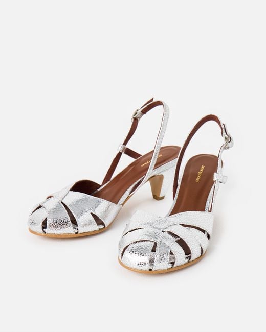 Anonymous Copenhagen Natural Banie 50 Metallic Heels, Size 3