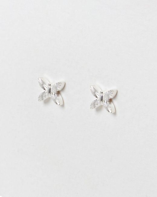 Oliver Bonas Metallic Bertie Butterfly Stud Earrings