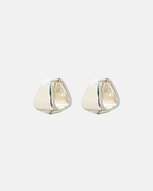 Oliver Bonas White Tia Triangular Hoop Earrings