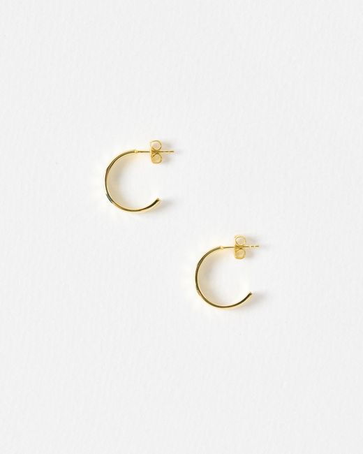 Oliver Bonas White Donna Disco Faceted Hoop Earrings