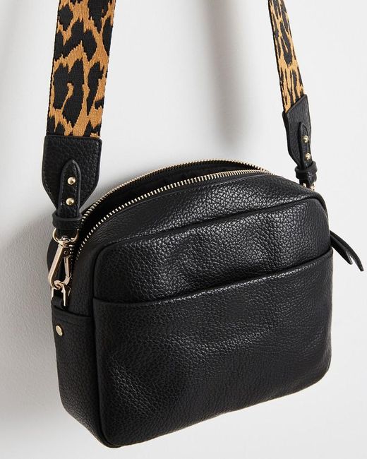 Oliver Bonas Eve Leopard Strap Crossbody Bag in White Lyst