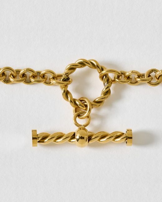 Oliver Bonas Metallic Tasha Tone Waterproof Textured T Bar Charm Bracelet