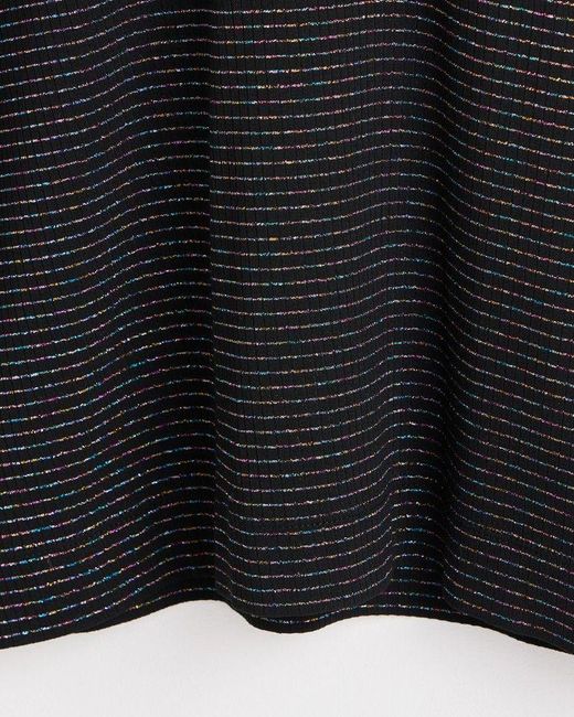Oliver Bonas White Metallic Stripe Ribbed Camisole Top