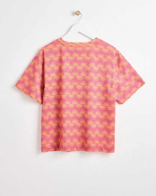 Oliver Bonas Geometric Sun Red Lurex T-shirt