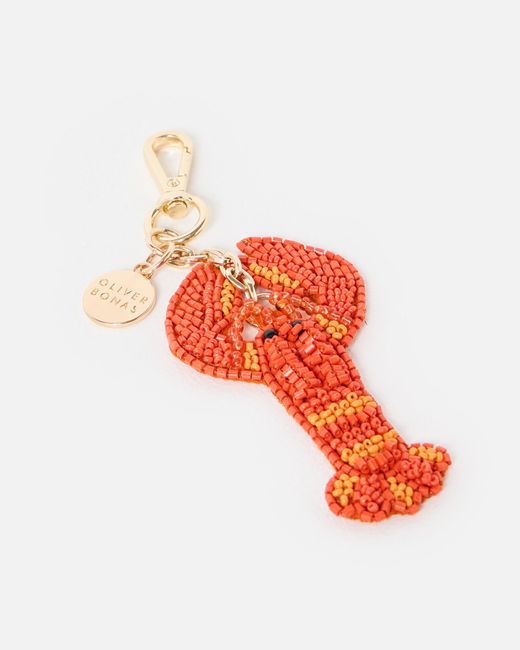 Oliver Bonas Red Beaded Lobster Charm Bag Charm
