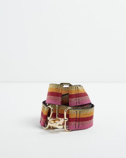 Oliver Bonas Rainbow Stripe Bag Strap in Pink Lyst